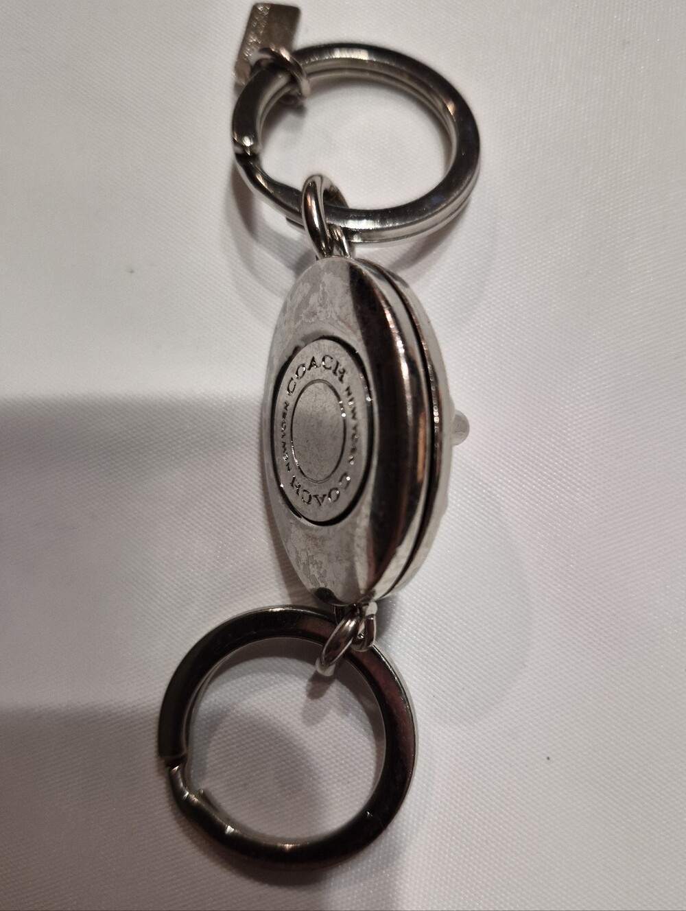 Coach Studded Leather Turnlock Keychain - Picture 5 of 10